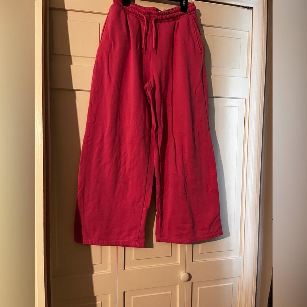 Pink H and M wide leg sweats